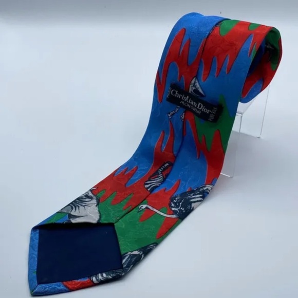 Dior Other - Vintage Christian Dior Pure Silk Tie  Animal Bold Print